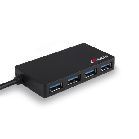 NGS iHub 3.0 Hub USB 4 Puertos USB 3.2 Gen 1 Negro